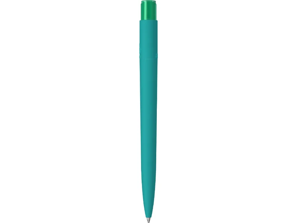 Ручка шариковая «RECYCLED PET PEN PRO K transparent GUM» soft-touch, бирюзовый с логотипом СПб - фото № 2