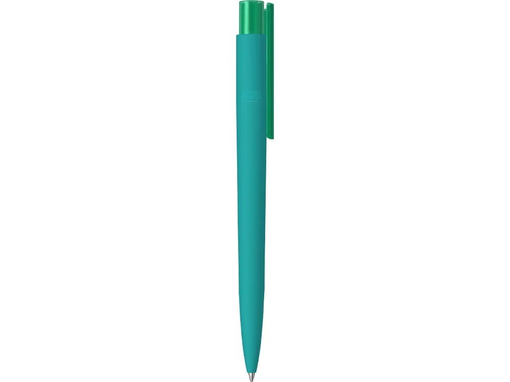Ручка шариковая «RECYCLED PET PEN PRO K transparent GUM» soft-touch, бирюзовый с логотипом СПб - фото № 3