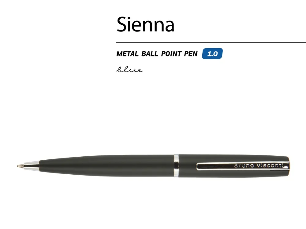 Ручка металлическая шариковая «Sienna», софт-тач, черный с логотипом СПб - фото № 3