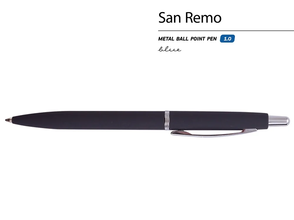 Ручка металлическая шариковая «San Remo», софт тач, графит с логотипом СПб - фото № 3