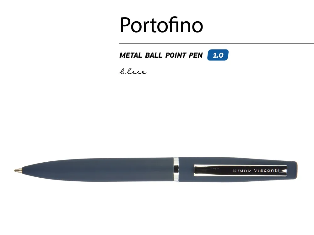 Ручка металлическая шариковая «Portofino», синий с логотипом СПб - фото № 3