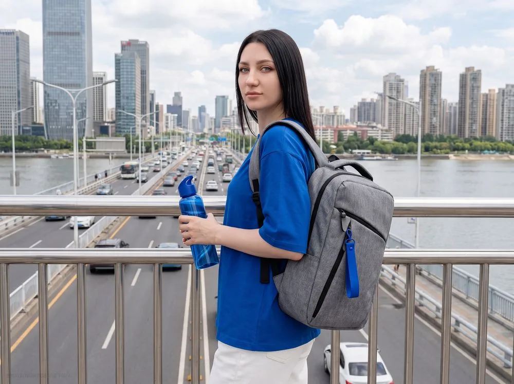 Рюкзак для ноутбука Onefold, серый с логотипом СПб - фото № 15