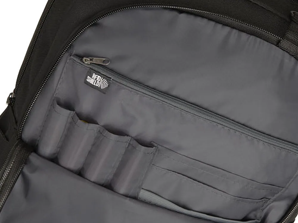 Рюкзак «Vault» для ноутбука 15,6" с защитой от RFID считывания, черный с логотипом СПб - фото № 4