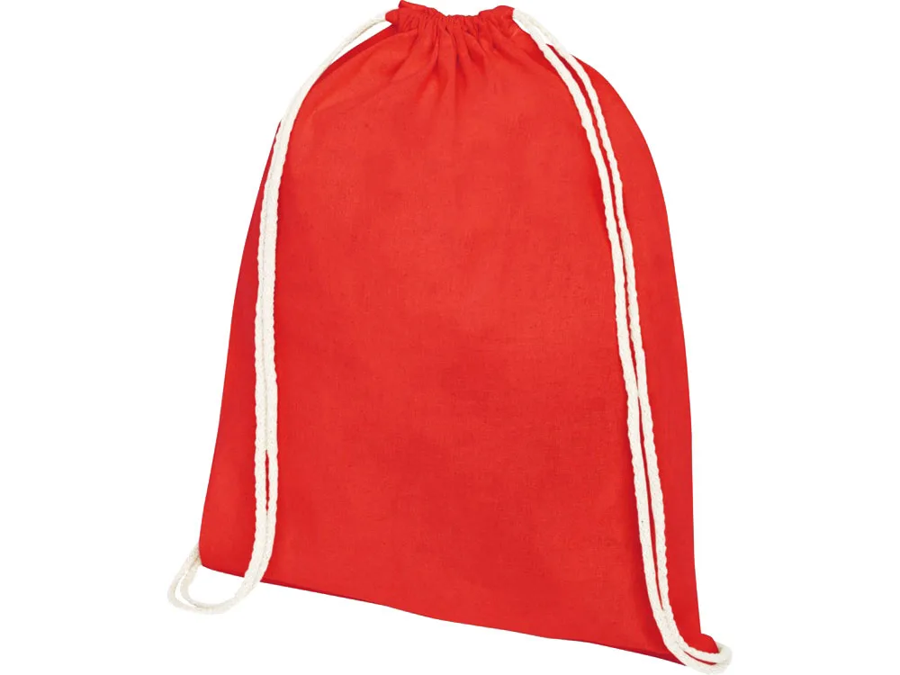 Рюкзак со шнурком «Tenes» из хлопка 140 г/м², красный с логотипом СПб - фото № 2