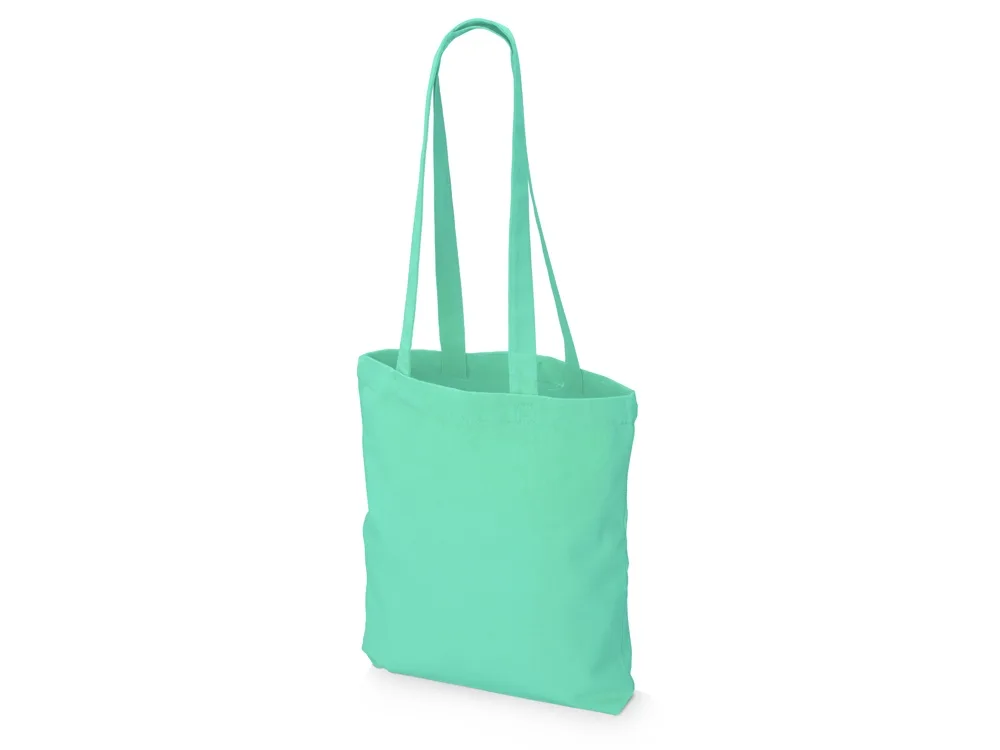 Сумка из плотного хлопка «Carryme 220», 220 г/м2, мятный с логотипом СПб - фото № 3