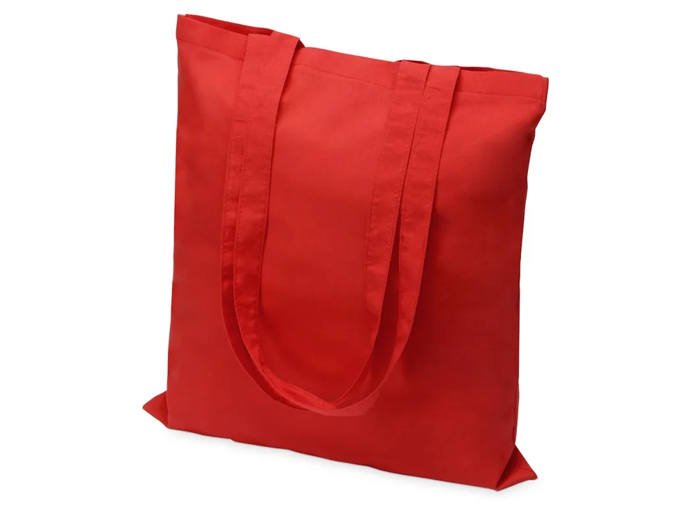 Сумка из хлопка «Carryme 105», 105 г/м2, красный с логотипом СПб - фото № 2