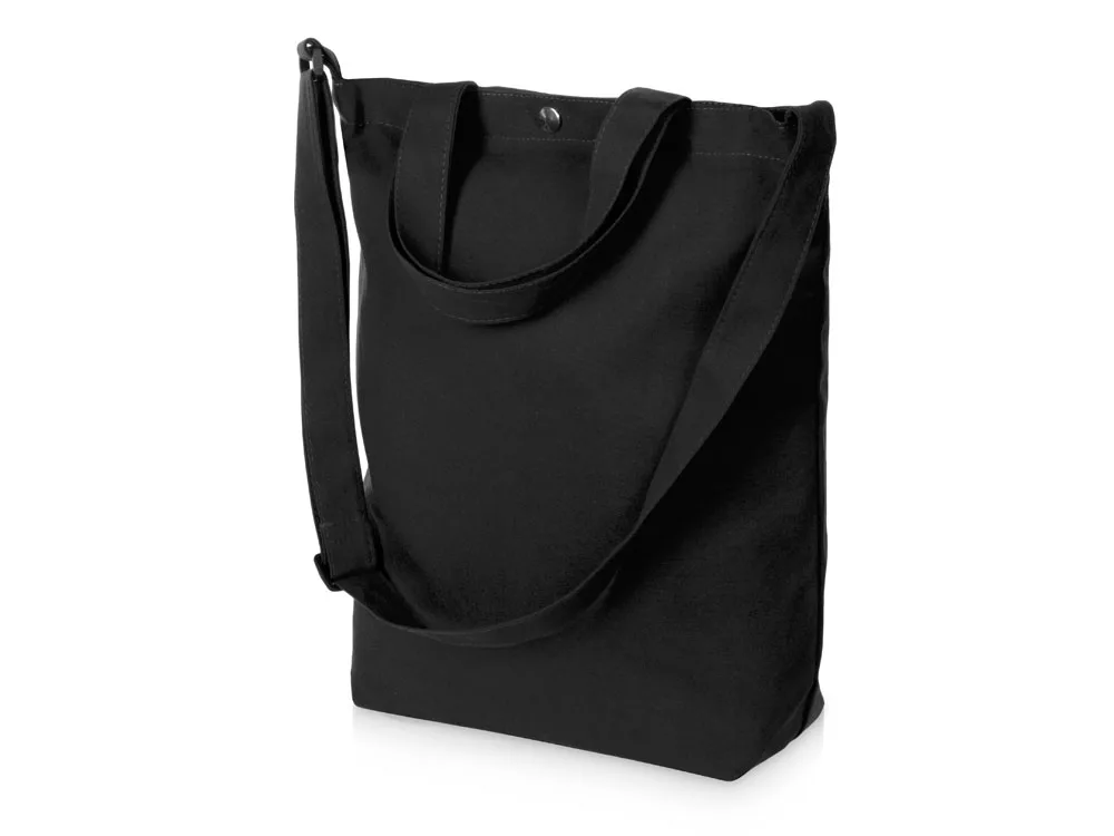 Сумка «Helfer» на кнопке с регулирующейся лямкой, черный с логотипом СПб - фото № 3