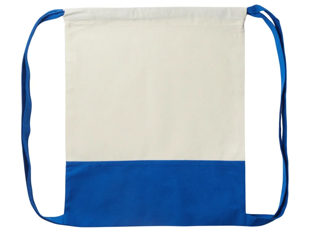 Рюкзак-мешок Cotton из хлопка, 170 г/м2, натуральный/синий с логотипом СПб - фото № 5