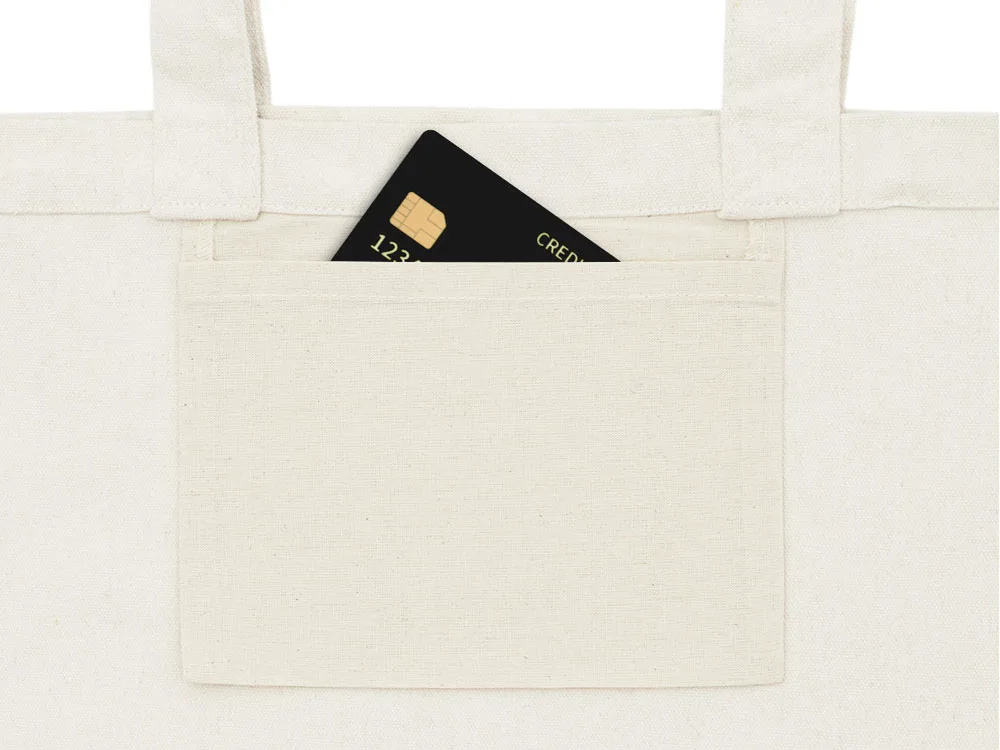Сумка для шоппинга «Cotton» из переработанного хлопка, 280 г/м2, натуральный с логотипом СПб - фото № 6