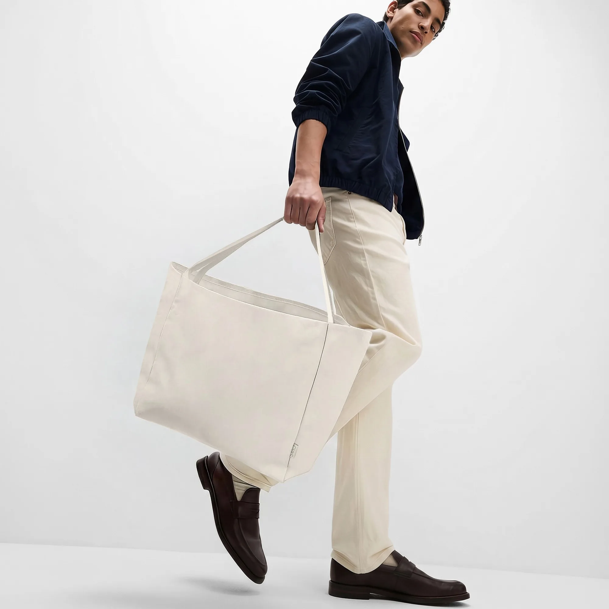 Шоппер-оверсайз «Grossbag» из переработанного хлопка, 340 г/м2, натуральный с логотипом СПб - фото № 1