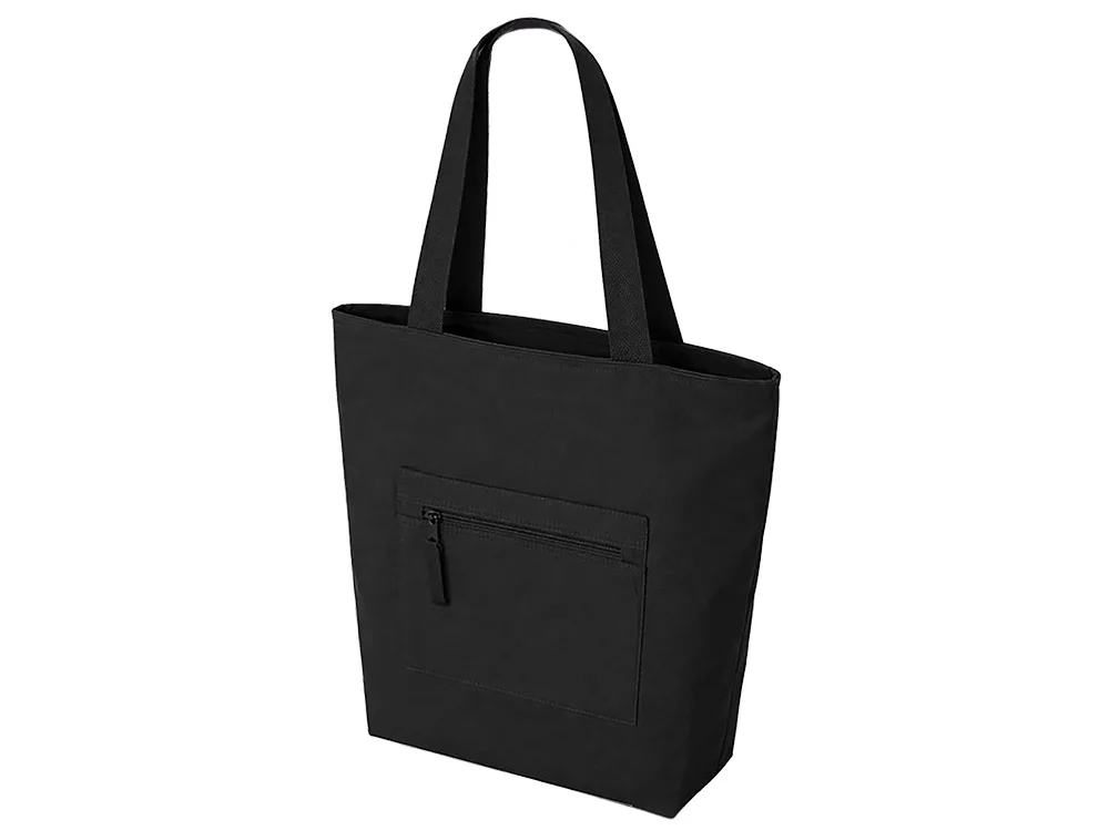 Сумка на молнии Zipper Neo из хлопка 280 г c карманом на молнии спереди, черный с логотипом СПб - фото № 3