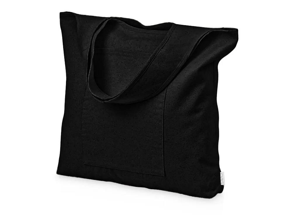 Сумка-шоппер «Vest» из хлопка 340 г/м2, черный с логотипом СПб - фото № 2