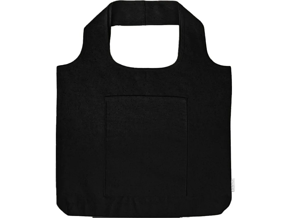 Сумка-шоппер «Vest» из хлопка 340 г/м2, черный с логотипом СПб - фото № 4