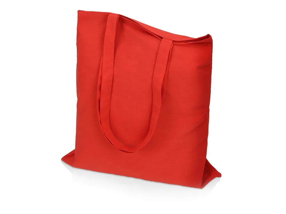 Сумка из хлопка «Carryme 140», 140 г/м2, красный с логотипом СПб - фото № 2