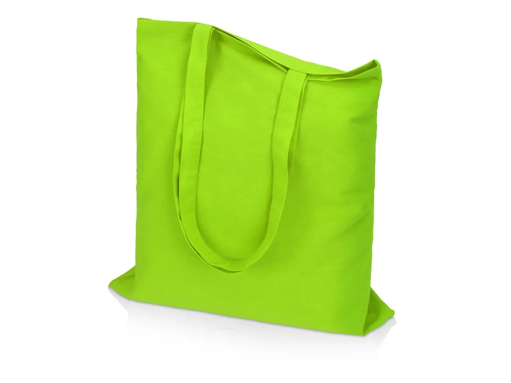 Сумка из хлопка «Carryme 140», 140 г/м2, зеленое яблоко с логотипом СПб - фото № 2
