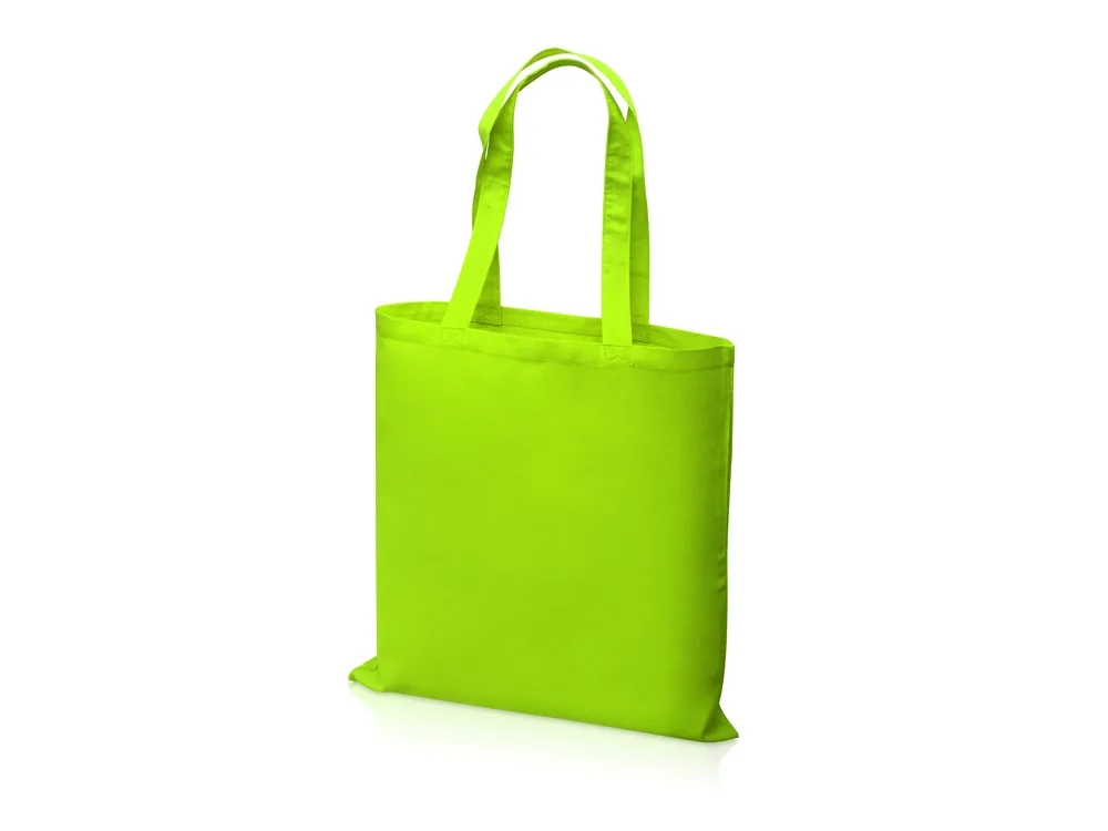 Сумка из хлопка «Carryme 140», 140 г/м2, зеленое яблоко с логотипом СПб - фото № 3
