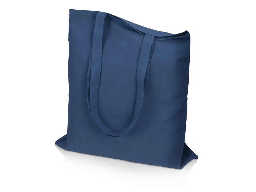 Сумка из хлопка «Carryme 140», 140 г/м2, темно-синий с логотипом СПб - фото № 2