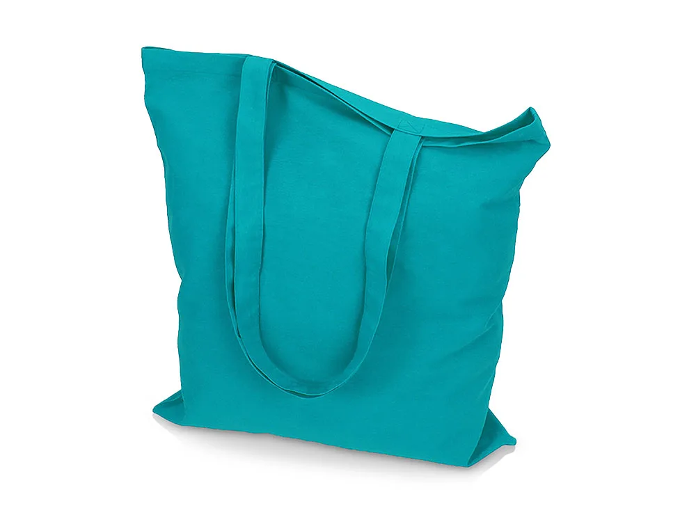 Сумка из хлопка «Carryme 140», 140 г/м2, бирюзовый с логотипом СПб - фото № 2