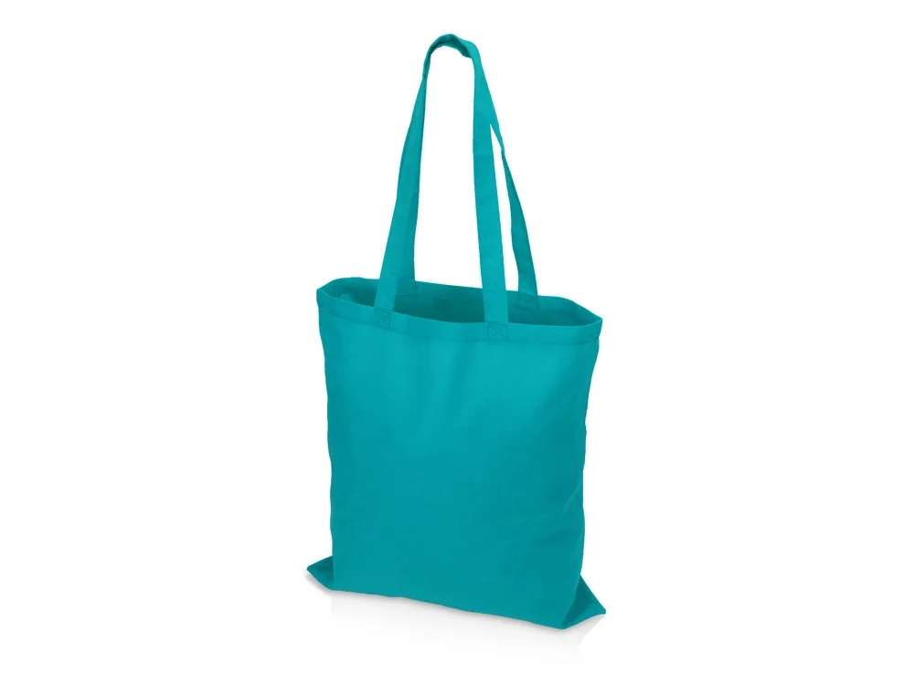 Сумка из хлопка «Carryme 140», 140 г/м2, бирюзовый с логотипом СПб - фото № 3