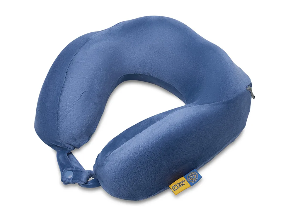 Подушка для путешествий с капюшоном «Hooded Tranquility Pillow», синий с логотипом СПб - фото № 1