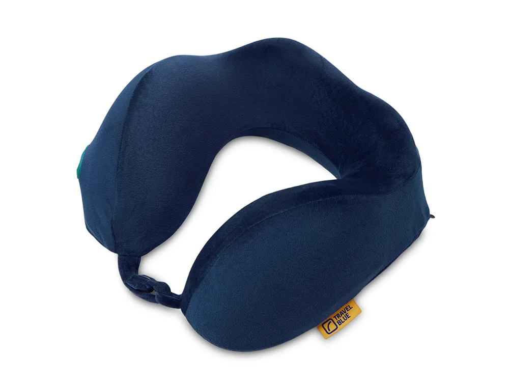 Подушка для путешествий массажная «Massage Tranquility Pillow», темно-синий с логотипом СПб - фото № 2