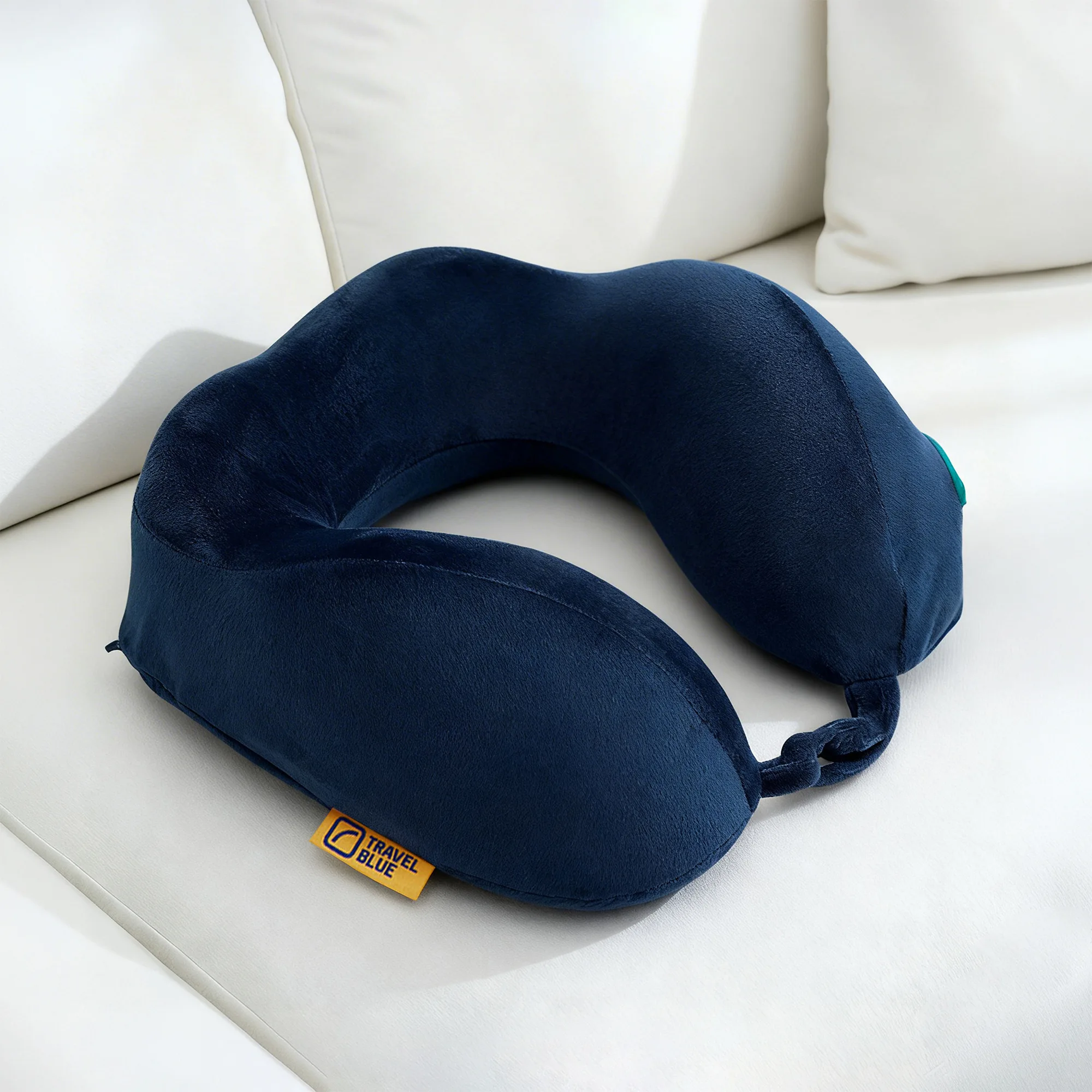 Подушка для путешествий массажная «Massage Tranquility Pillow», темно-синий с логотипом СПб - фото № 1