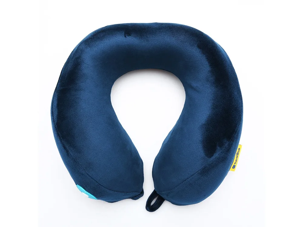 Подушка для путешествий со встроенным массажером «Massage Tranquility Pillow», синий с логотипом СПб - фото № 2