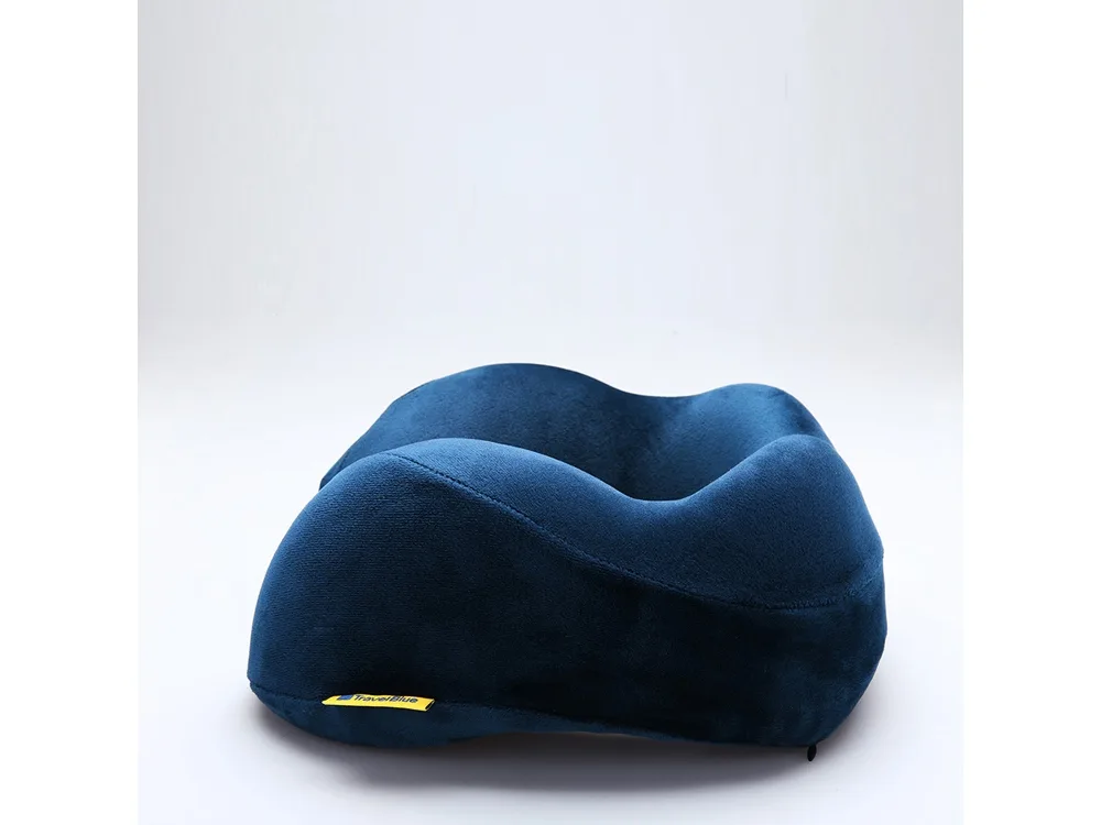 Подушка для путешествий со встроенным массажером «Massage Tranquility Pillow», синий с логотипом СПб - фото № 3