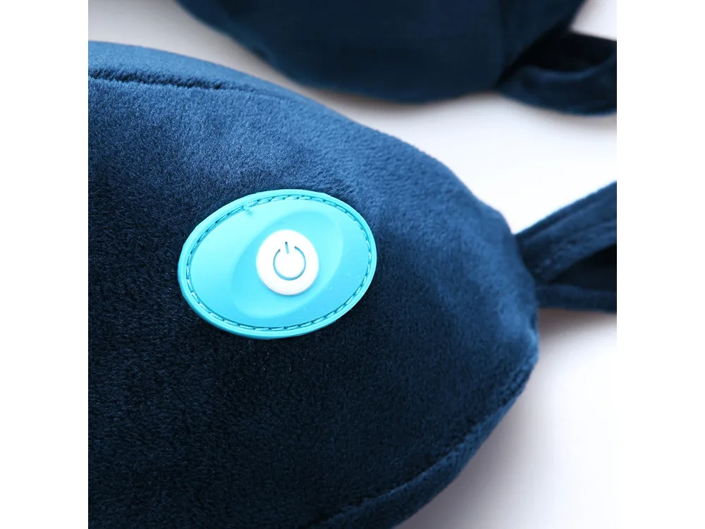 Подушка для путешествий со встроенным массажером «Massage Tranquility Pillow», синий с логотипом СПб - фото № 5